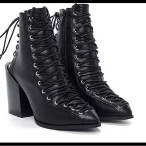 Nasty Gal Corset Ankle Boots